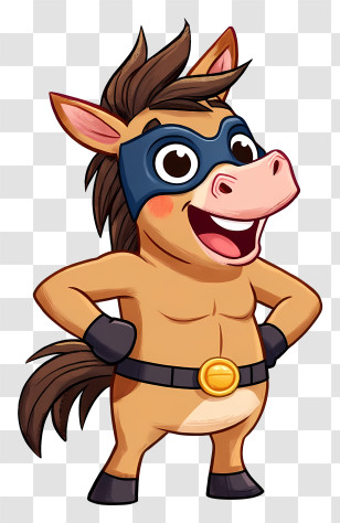 Cartoon Horse - Heroic Cartoon Horse Mascot Transparent PNG