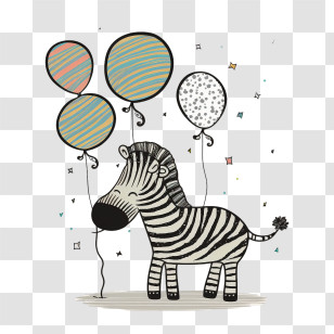 Cute Zebra
 - Cartoon Zebra Holding Balloons Transparent PNG