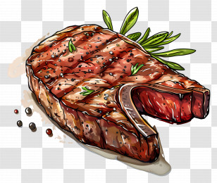 Steak - Grilled Steak With Herbs Illustration Transparent PNG