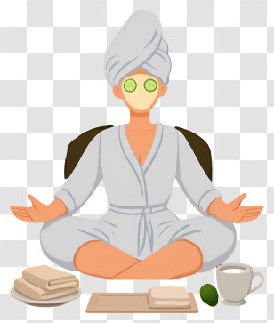 Meditation And Self Care - Cartoon Spa Person Transparent PNG