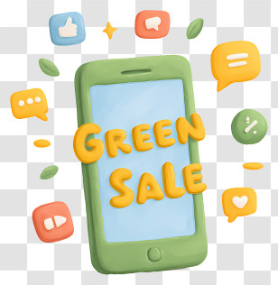 Green Sale - Green Sale Smartphone Promo Transparent PNG