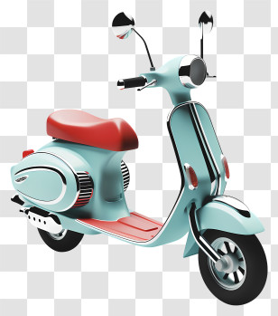 Vintage Scooter - Retro Scooter In Vibrant Colors Transparent PNG