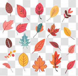 Dried Flowers - Colorful Autumn Leaves In Warm Seasonal Shades Transparent PNG
