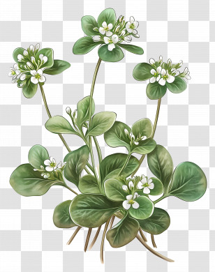Blooming Scurvy Grass - Delicate Watercress Botanical Illustration Transparent PNG