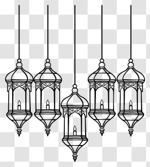 Islamic Lamp - Elegant Hanging Lantern Doodles For Festivities Transparent PNG