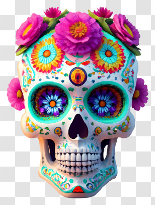 Sugar Skulls - Colorful Sugar Skull Decoration For Day Of The Dead Transparent PNG