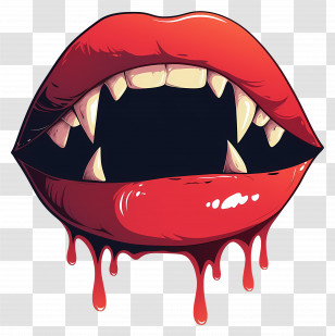 Vampire Teeth - Vampire Lips With Fangs Illustration Transparent PNG