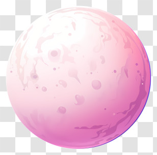 Pastel Full Moon - Pink Planet Illustration Transparent PNG