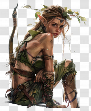 Elf Fantasy - Fantasy Elf Archer Character Transparent PNG