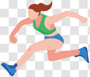 Running - Flat Design Woman Running Illustration Transparent PNG