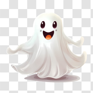 Halloween Ghost - Smiling Ghost Cartoon For Halloween Fun Transparent PNG