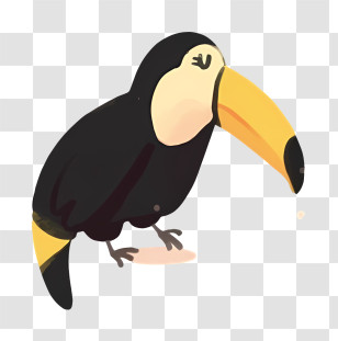 Bird Parrot - Black And Yellow Toucan Transparent PNG