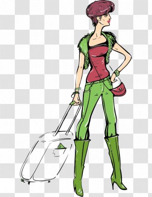 Illustration Clip Art Suitcase Baggage Vector Graphics - Animation - Girl Transparent PNG
