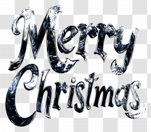 Merry Christmas - Chrome Styled Merry Christmas Text Transparent PNG
