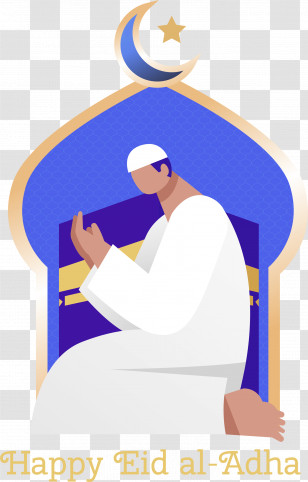Eid Ul Adha - Man Praying For Eid Al-Adha Transparent PNG