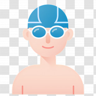 Swimmer - Swimmer Character With Goggles And Cap Transparent PNG