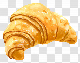 Croissant - Golden Croissant Illustration Transparent PNG