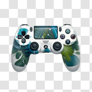 Playstation Controller - Video Game Controller With Decorative Floral Design Transparent PNG
