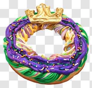 Mardi Gras - Decorated Crown Cake Transparent PNG