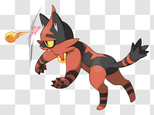 Torracat - Cartoon Cat With Fireball Transparent PNG