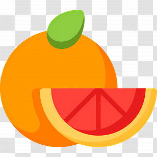 Grapefruit - Whole Orange With Slice Transparent PNG
