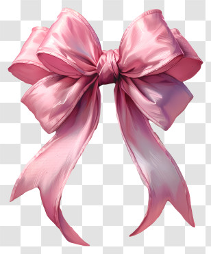 Pink Ribbon - Elegant Pink Decorative Bow Transparent PNG