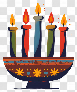 Kwanzaa Candles - Candleholder With Multicolored Candles Transparent PNG