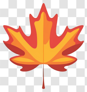 Cartoon - Red And Orange Maple Leaf For Fall Season Illustration Transparent PNG