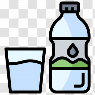 Mineral Water - Refreshing Water Bottle And Glass Transparent PNG