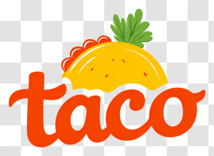Taco Logo - Cute Yellow Taco Logo Transparent PNG