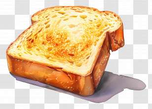Bread Slice - Golden Toasted Bread Illustration Transparent PNG