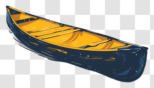 Canoe - Yellow And Blue Canoe Illustration Transparent PNG