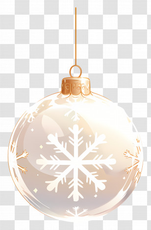 White Christmas Bauble - Glass Christmas Ornament With Snowflake Design Transparent PNG
