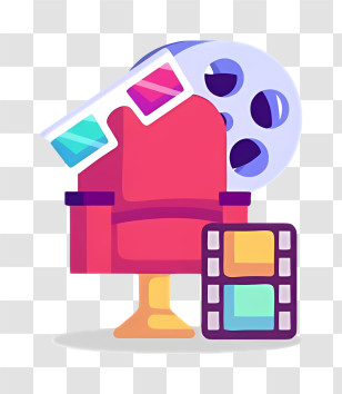 Movie Logo - Movie Night Setup With Reel And Chair Transparent PNG