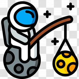 Astronaut - Astronaut Fishing On The Moon Transparent PNG