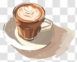 Mocha Coffee - Latte Art Coffee Illustration Transparent PNG