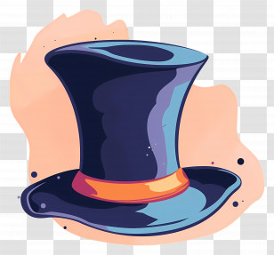 Top Hat - Stylish Top Hat With Orange Band Transparent PNG
