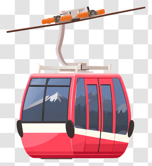 Gondola Cable Car - Red Cable Car Gondola Transparent PNG