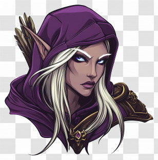 Sylvanas Windrunner - Mystical Elf Archer Transparent PNG