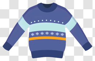 Sweater - Blue Sweater With Snowflake Design Transparent PNG