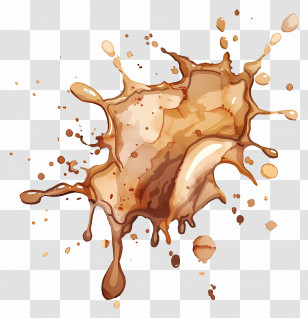 Coffee Stains - Brown Coffee Stain Splash Design Transparent PNG