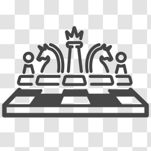 Chessboard Icon - Chess Pieces On Board Transparent PNG