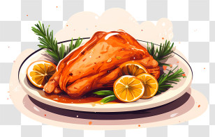 Christmas Dish - Roasted Chicken Dish With Herbs And Lemon Transparent PNG