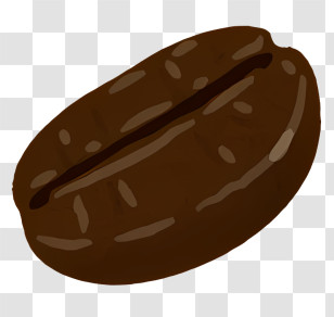 Coffee Bean - Illustration Of A Brown Coffee Bean Transparent PNG
