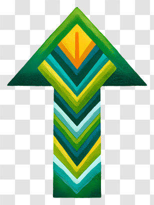 Green Upward Arrow - Colorful Upward Green Arrow Transparent PNG