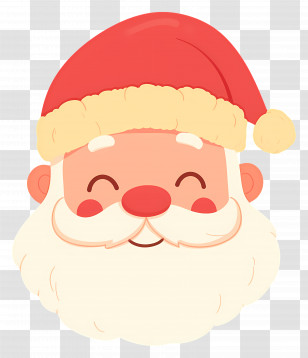 Santa Claus Face - Smiling Santa Claus Wearing Red Hat Transparent PNG