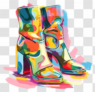 Fashion Boots - Colorful Fashion Boots Transparent PNG