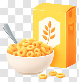 Bowl Of Cereal - Breakfast Cereal Bowl And Box Transparent PNG