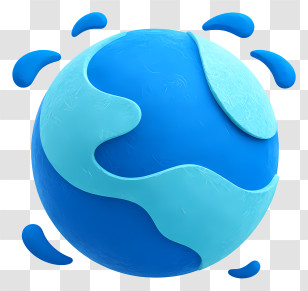 Global Water Awareness - Blue Earth Globe With Water Elements Transparent PNG