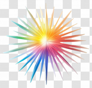 Flare Rainbow - Vibrant Rainbow Starburst Abstract Design Transparent PNG